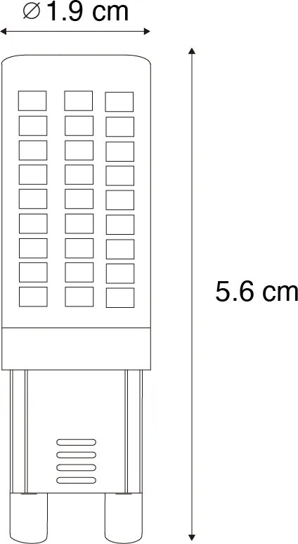 Set di 5 Lampadine LED G9 a 3 Intensità di Luce con Finitura Opale 4.5W 500lm 4000K