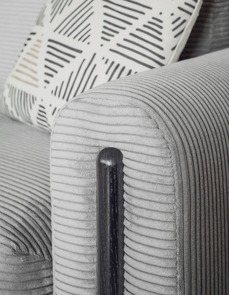 Divano grigio chiaro allungabile/con contenitore e rivestimento in velluto a coste 244 cm Arcadova – ELTAP