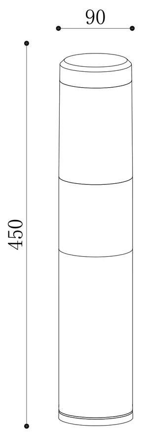 Lampada Da Terra Moderna Da Esterno Alluminio Nero Luce 8W Ip54