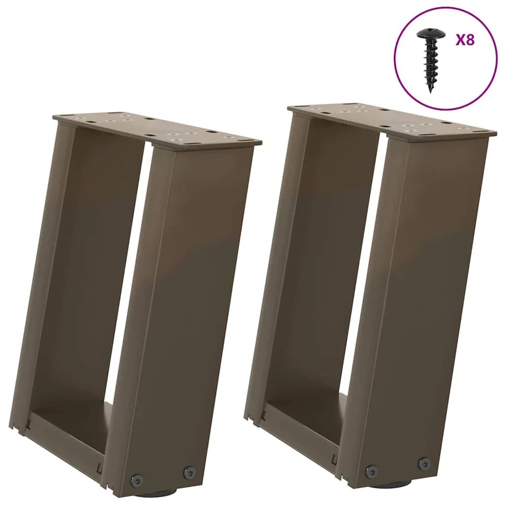 Gambe Tavolino Caffè A U 2 Pz 30x(30-31)cm İn Acciaio /