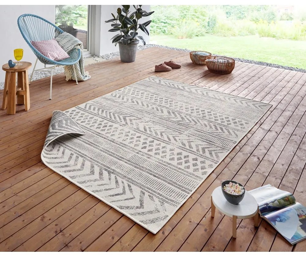 Tappeto da esterno grigio e crema , 200 x 290 cm Biri - NORTHRUGS