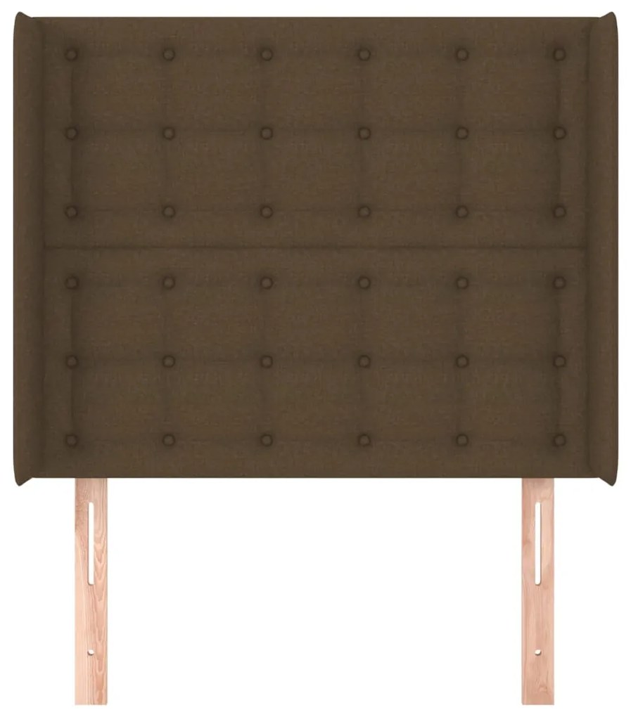 Testiera ad orecchio marrone scuro 103x16x118/128 cm in tessuto