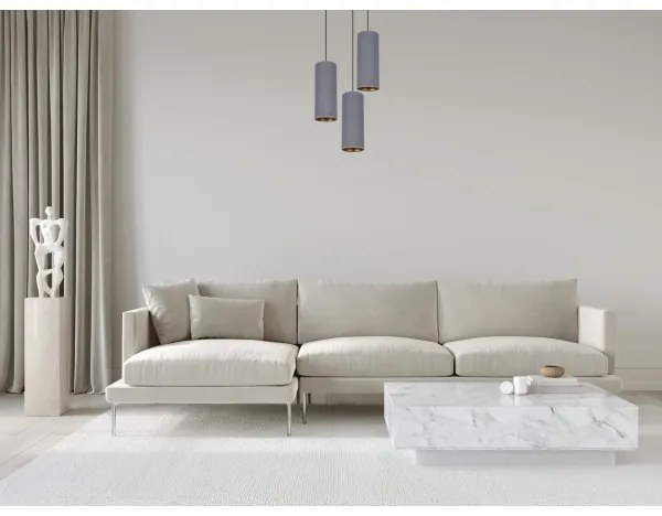 Lampadario a sospensione con filo AVALO 3xE27/60W/230V diametro 35 cm grigio