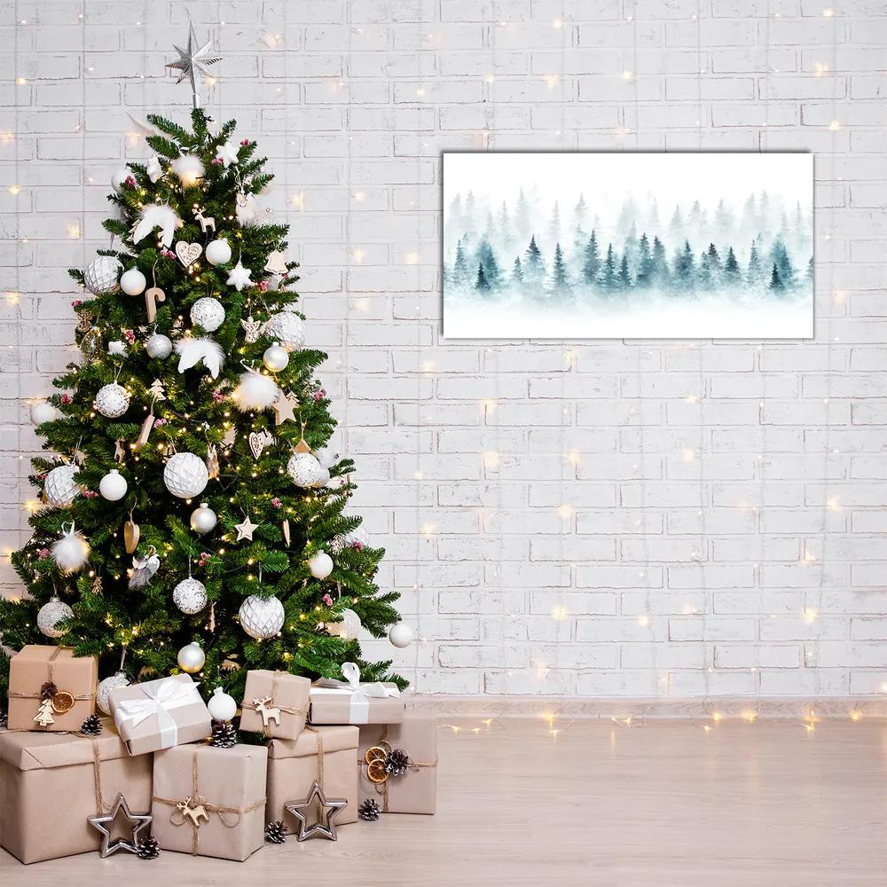 Quadro acrilico Foresta dell'albero di Natale 100x50 cm