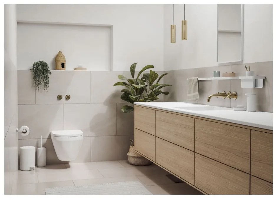 Mensola da parete bianca per il bagno Rim - Zone