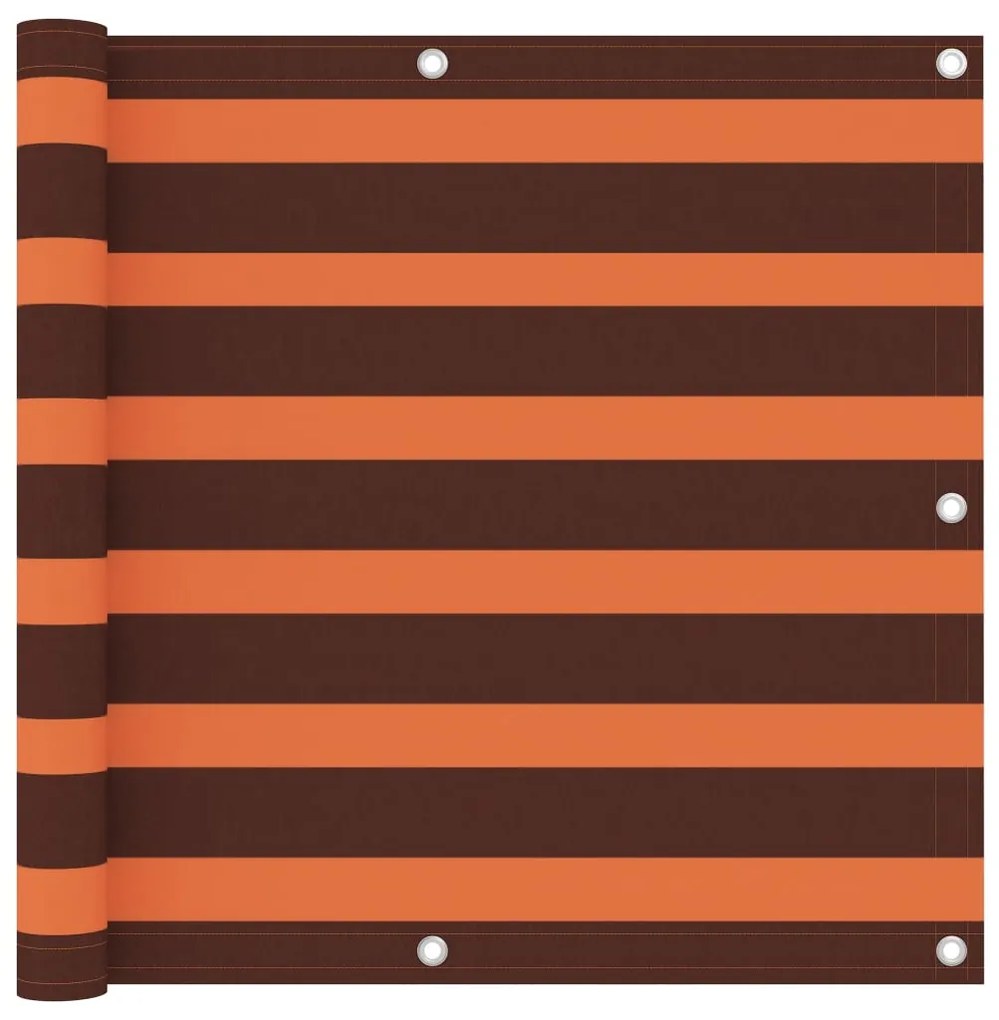 Paravento Balcone Arancione E Marrone 90x500 Cm Tessuto Oxford /