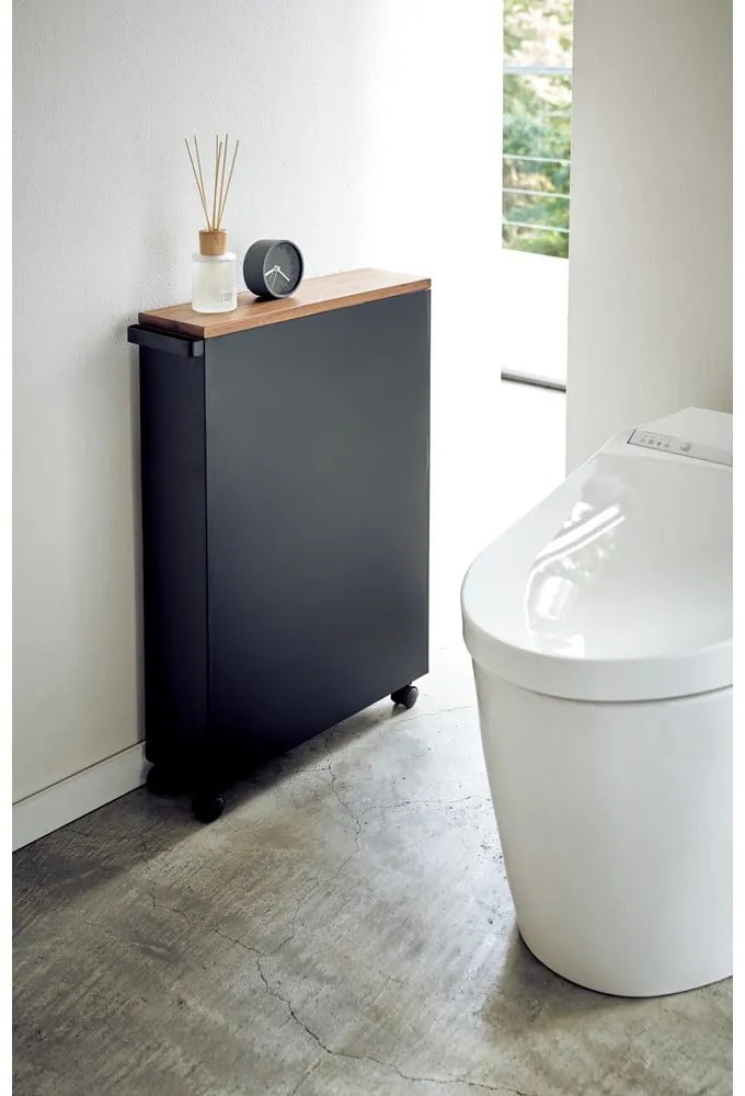 Mobile da bagno nero in metallo 47,5x81 cm Tower - YAMAZAKI