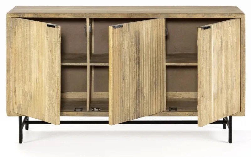 Cassettiera di colore naturale in mango massiccio 150x85x40 cm Mundra – MOME