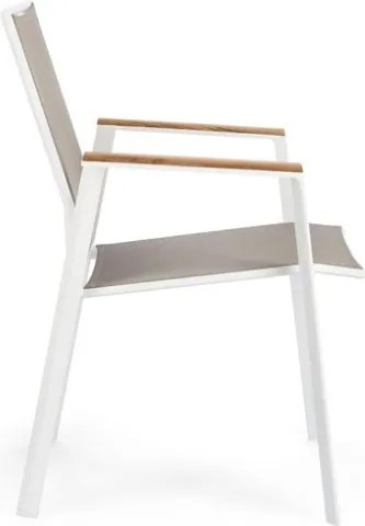 Sedia Da Esterno In Alluminio E Textilene Con Braccioli Cameron Bianco Bizzotto