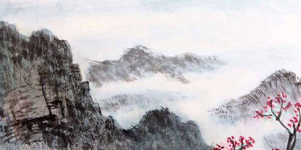Stampa su tela – Paesaggio cinese nella nebbia