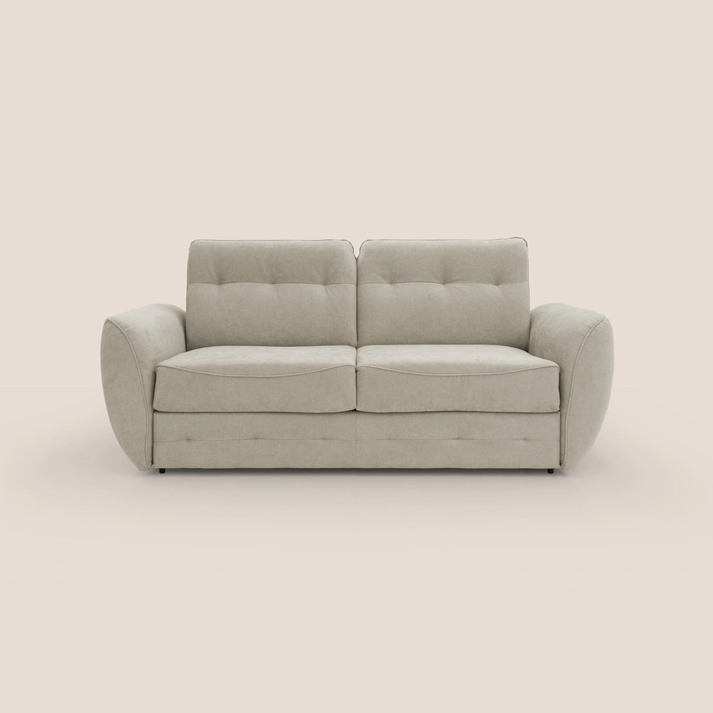 Zeus Divano letto scandinavo con schienale alto in tessuto impermeabile T02 panna