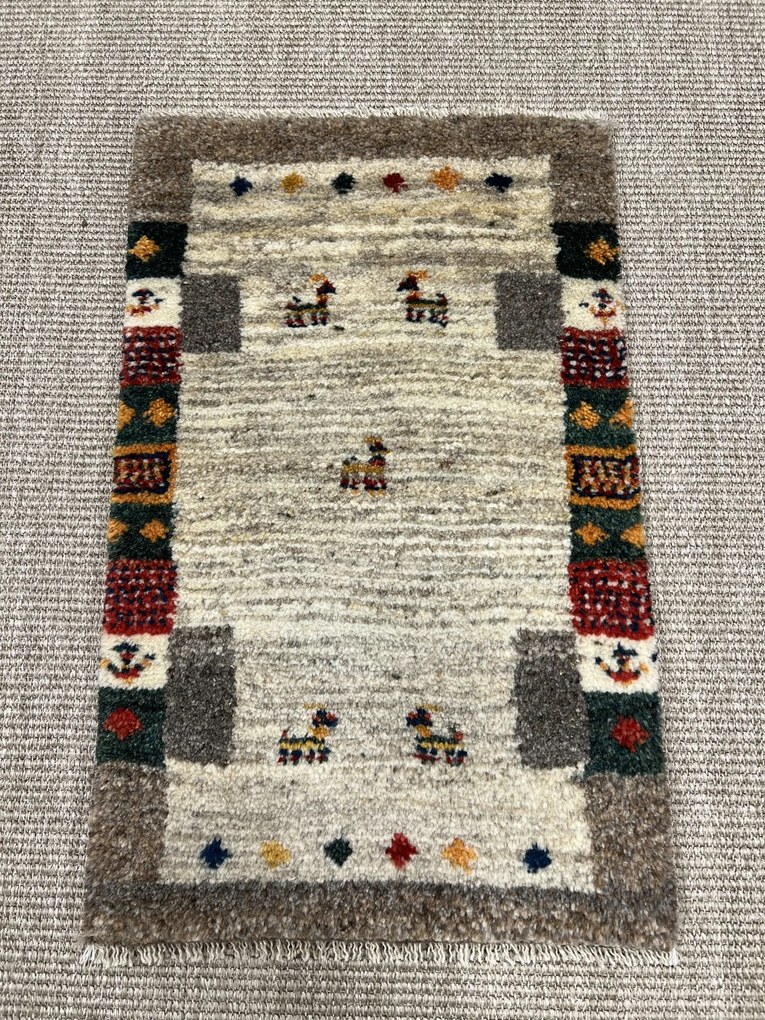 Gabbeh Tappeto 40 x 60 Beige (Iran) Annodato A Mano