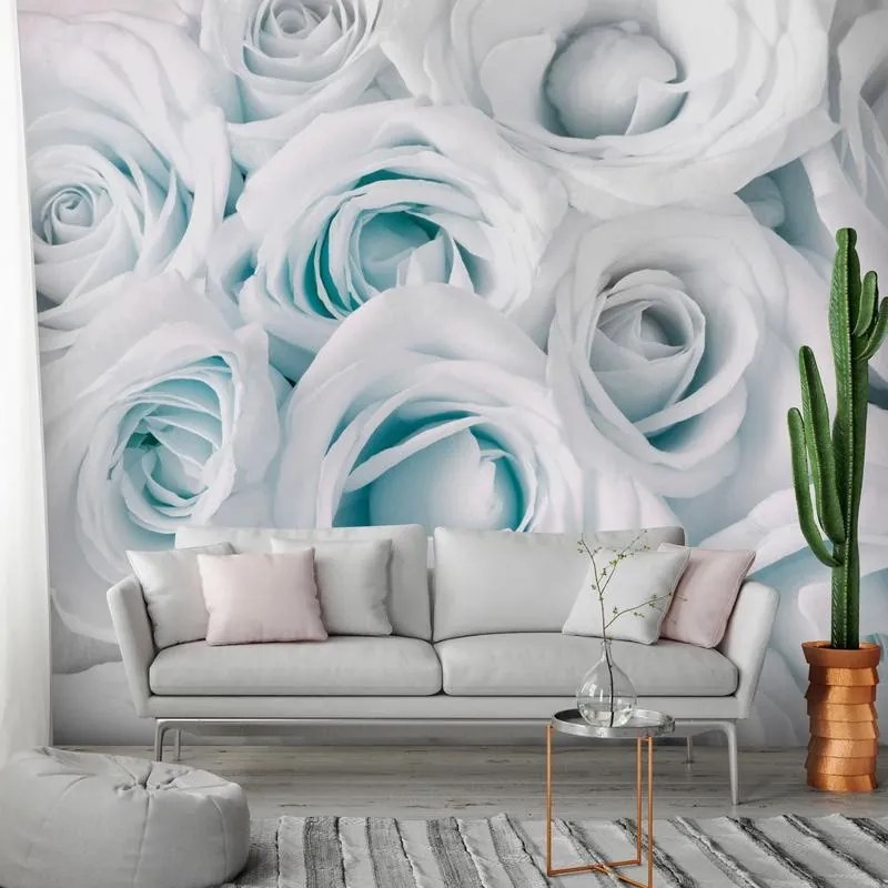 Fotomurale adesivo  Satin Rose (Turquoise)  Larghezza x Altezza Home decor 147x105