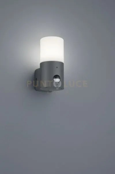 Hoosic applique led cilindro antracite e diffusore bianco con senso...