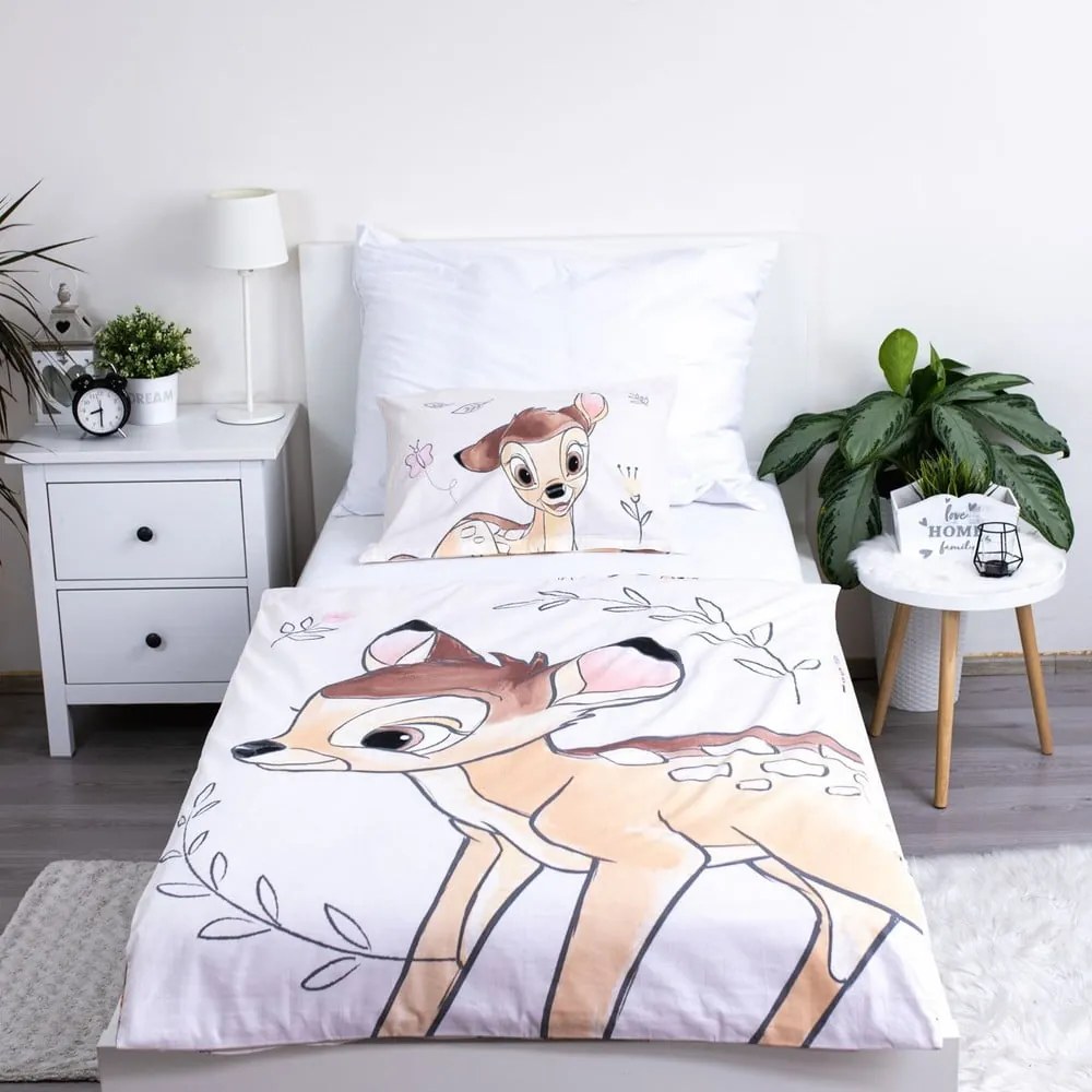 Biancheria da letto per bambini in cotone per culla 100x135 cm Bambi "Beige" – Jerry Fabrics