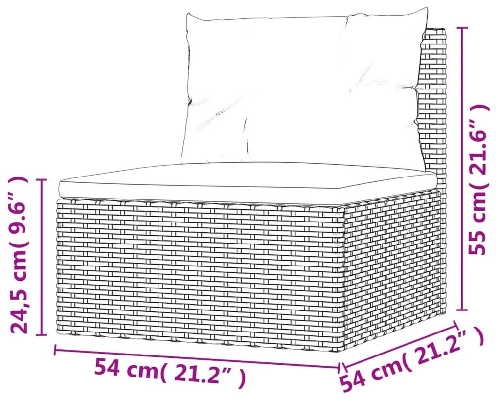 Set Salotto da Giardino con Cuscini 7pz Nero Polyrattan