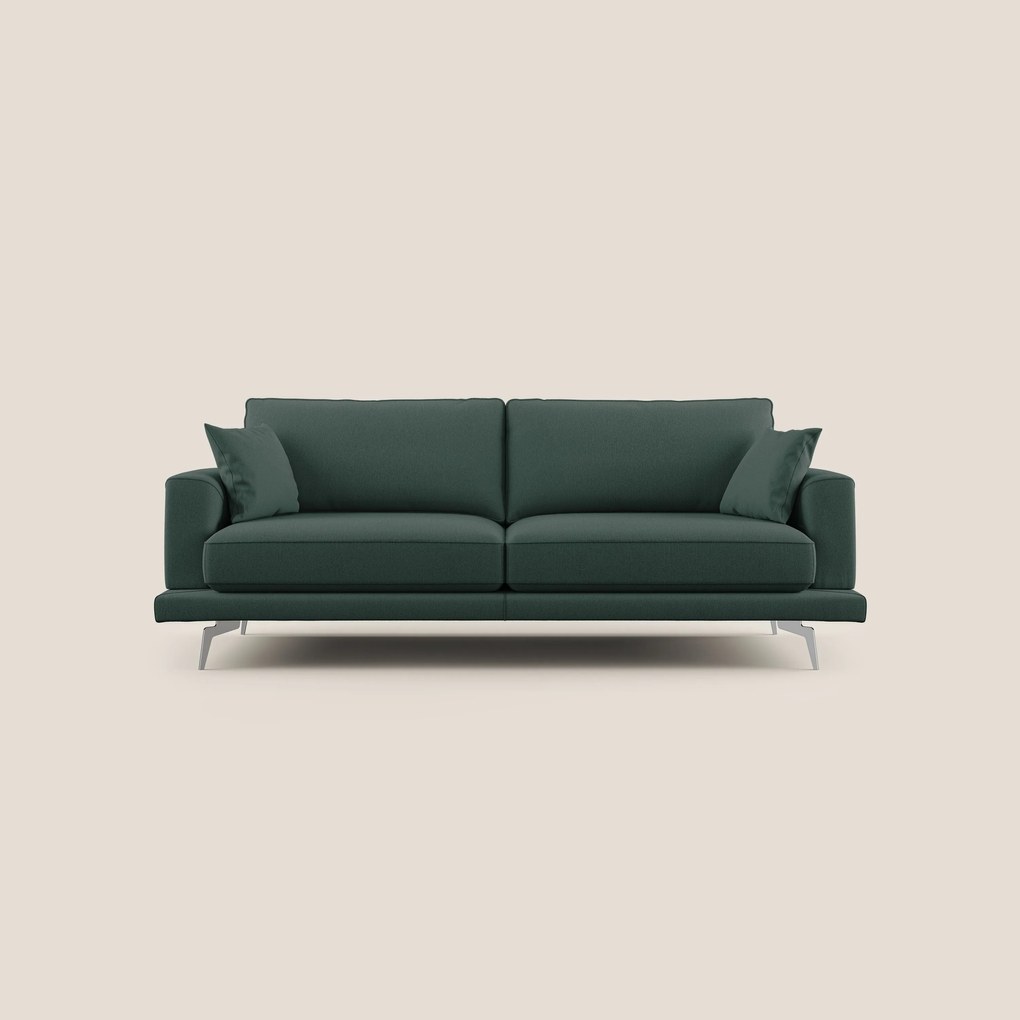 Dorian divano moderno in tessuto morbido antimacchia T05 verde