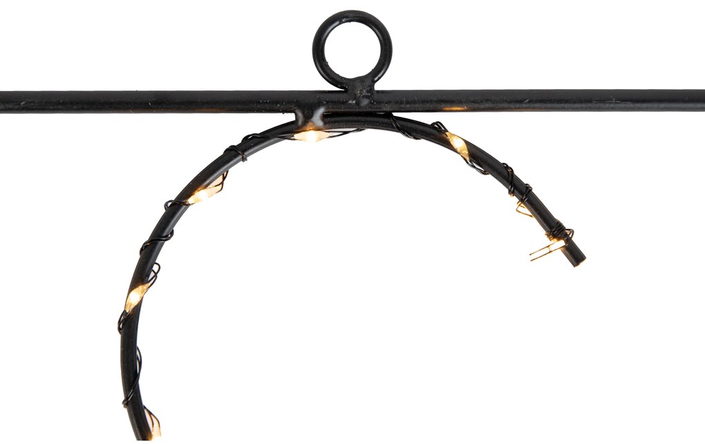 Lampada da parete natalizia nera XMAS con LED e timer IP44 - Yoro