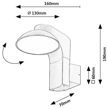 Rabalux 77148 - Applique a LED da esterno WENGEN LED/12W/230V IP54