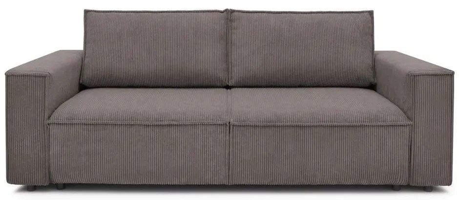 Divano grigio tortora allungabile con rivestimento in velluto a coste 245 cm Nihad – Bobochic Paris