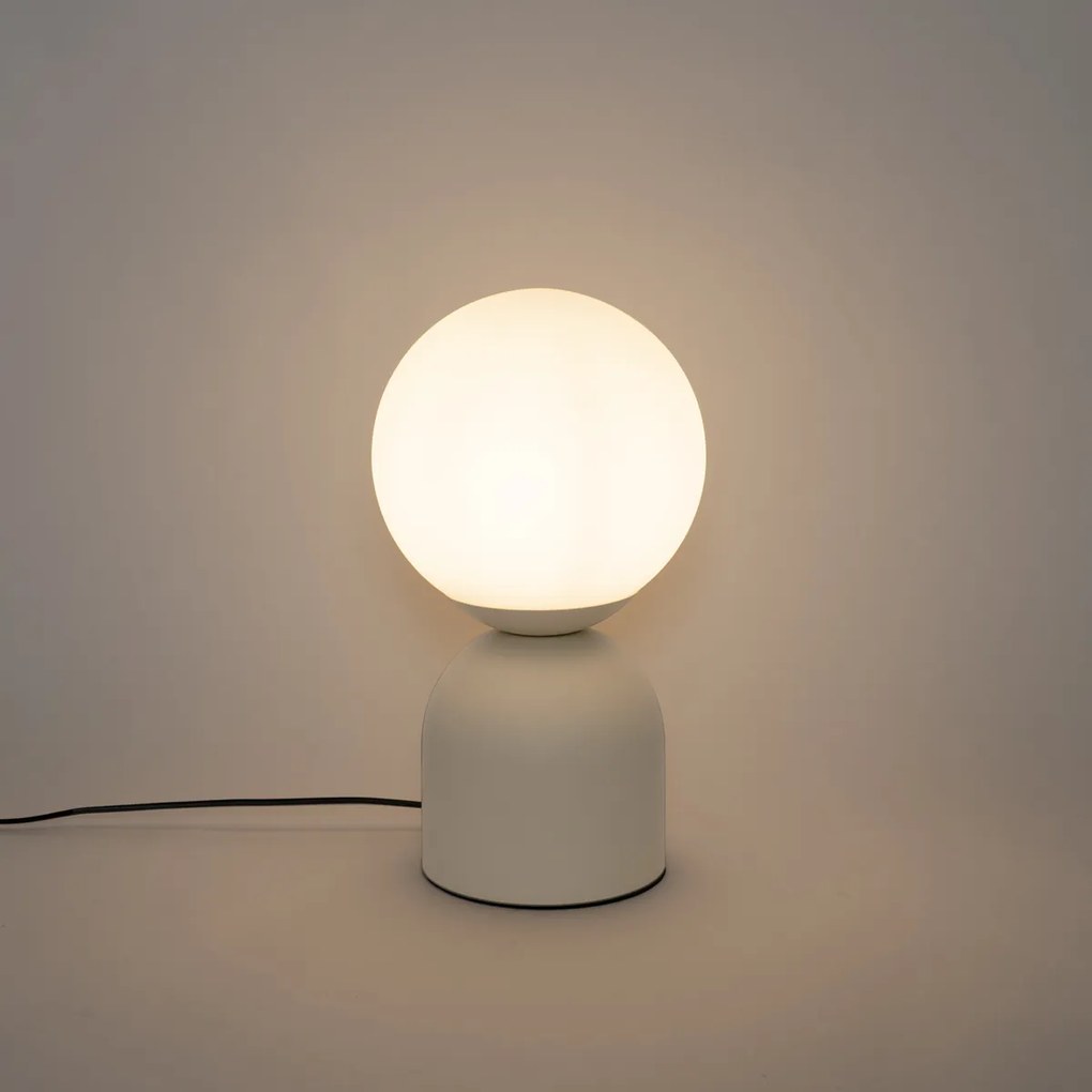 Lampada da tavolo beige con vetro opale - Pallon Trend