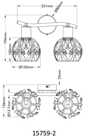 Globo 15759-2 - Faretto MIKA 2xE14/25W/230V