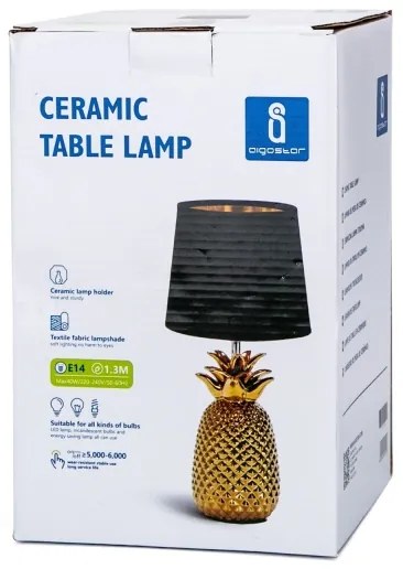 Aigostar - Lampada da tavolo 1xE14/40W/230V oro/nero