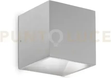 Rubik applique da esterno 4000k 720lm 8,5w grigio 10x10cm ip65 biem...
