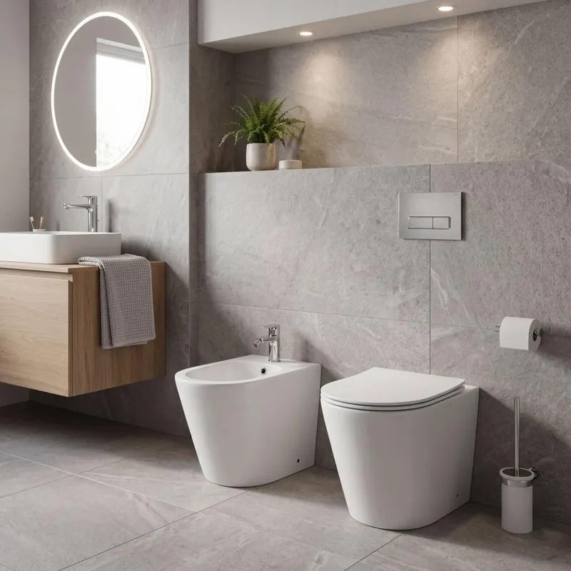 Vaso WC pavimento IDRO BRIC brenta, sedile escluso P 54 x L 37.5 x H 40 cm bianco opaco