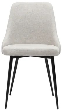 Sedie design tessuto effetto velluto naturale e metallo nero (set di 2) CULT