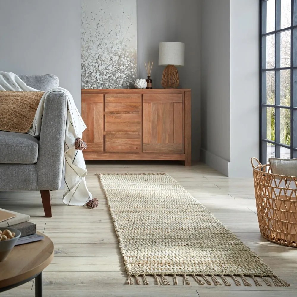 Passatoia di colore naturale in iuta tessuta a mano 60x230 cm Levi – Flair Rugs