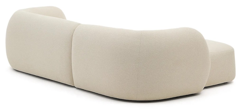 Kave Home - Divano modulare Martina 3 posti con chaise longue sinistra écru 287 cm
