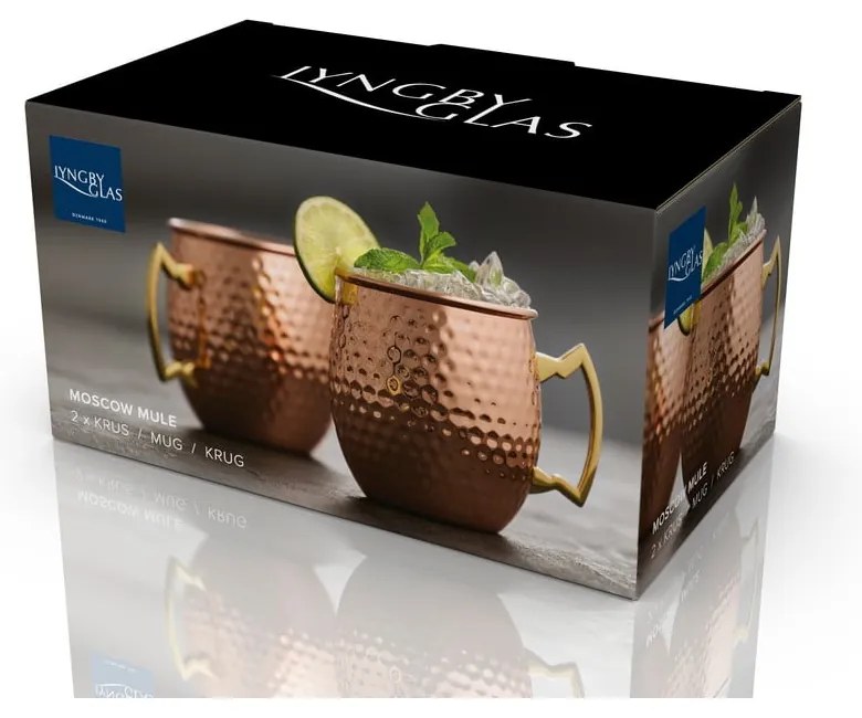 Tazze in set color rame in acciaio 400 ml 2 pz Moscow Mule – Lyngby Glas