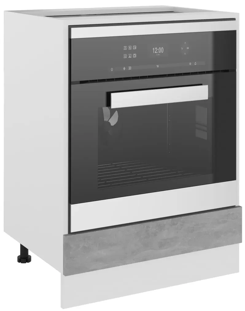 Armadio per forno grigio cemento 60x46x81,5 cm in truciolato