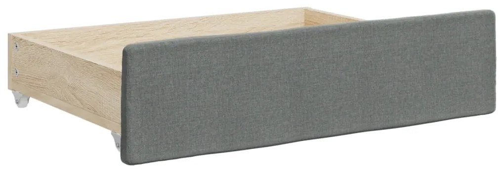 Cassetti da letto 2pz grigio scuro legno multistrato e tessuto