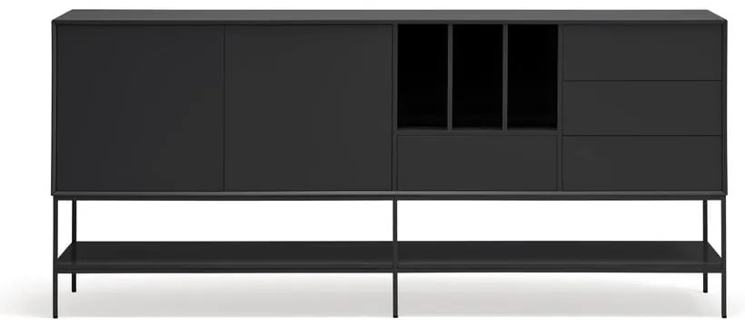 Cassettiera nera 220x98x45 cm Platt – Teulat