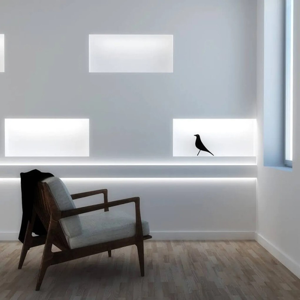 Cornice Pitturabile per Illuminazione Bidirezionale per Strisce LED da 115m Variante Lunghezza 115 Metri