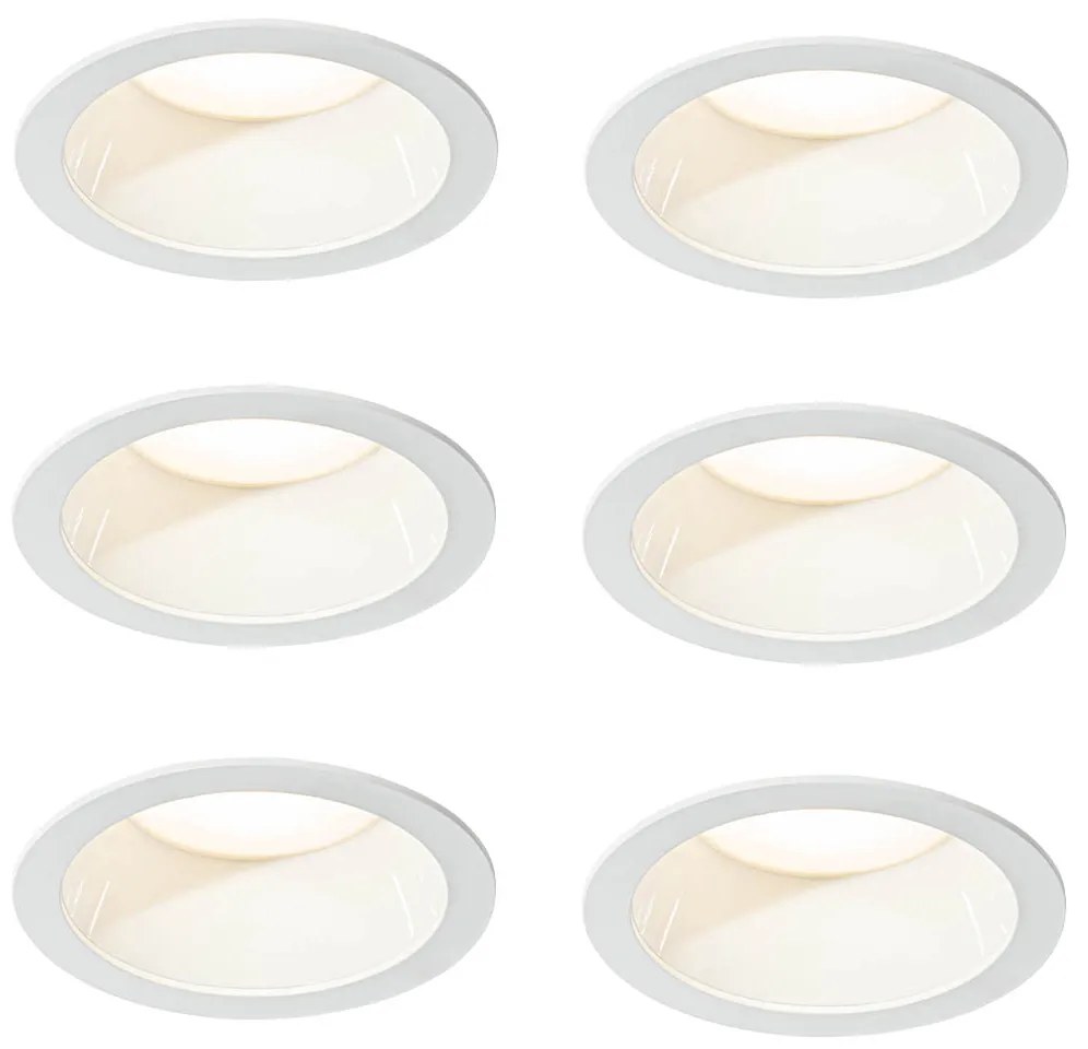 Set di 6 faretti da incasso bianchi con LED 3000K-5000K - Elias