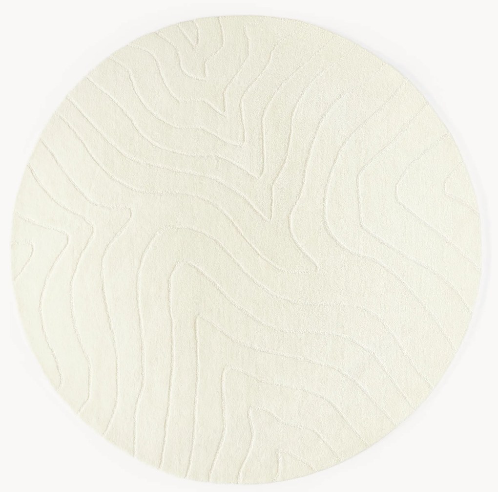 Tappeto rotondo in lana fatto a mano Aaron