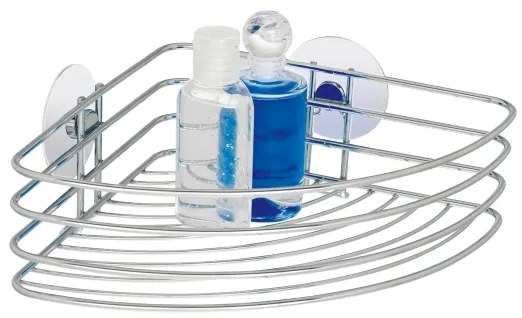 WENKO 18913100-Mensola TONDA TURBO-LOC in acciaio 26,5x20 cm, cromo lucido