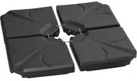 Base per Ombrellone da Giardino 103x103x8,3 cm 72 Kg Riempibile con Acqua o Sabbia in HDPE Nero