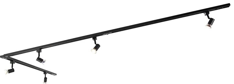 Sistema di illuminazione a binario Smart nero monofase a 5 luci con Wifi GU10 - Iconic Jeany