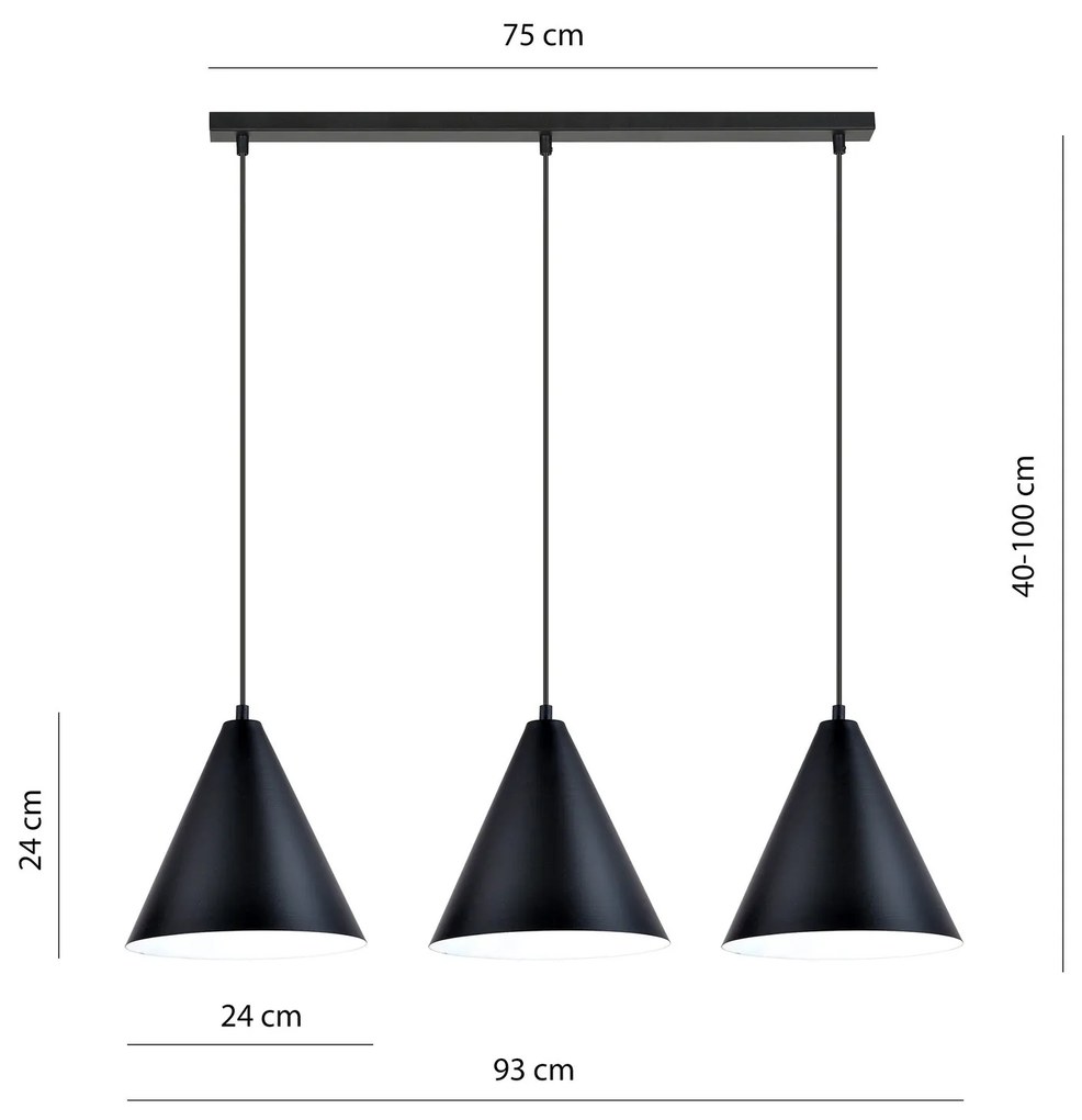 Sospensione Nordica Rebel 3 Luci In Acciaio Nero