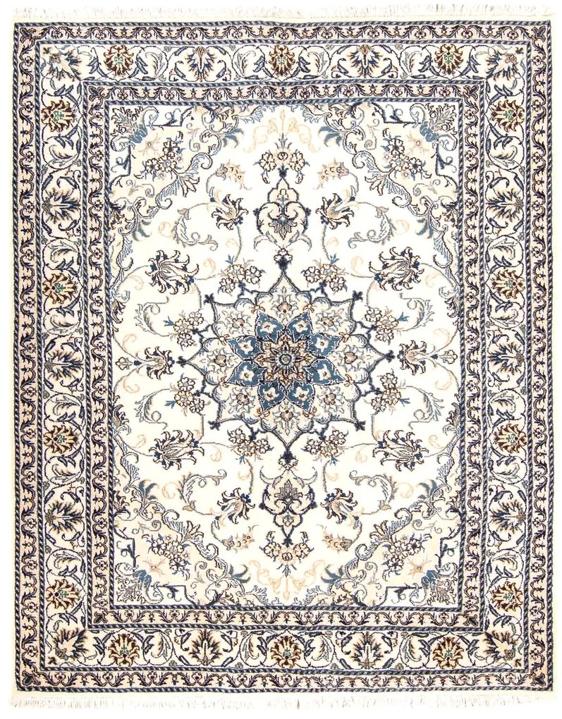 Nain Tappeto 150 x 200 Blu (Iran) Annodato A Mano