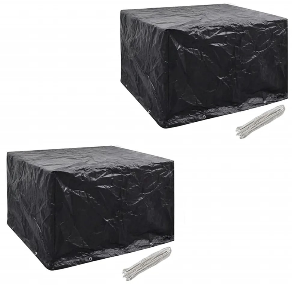 Coperture Arredi Giardino 2pz Polyrattan 8 Occhielli 113x113cm /