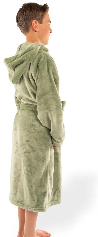 Accappatoio per bambini verde in micropile 122-128 Delux – Tiseco Home Studio
