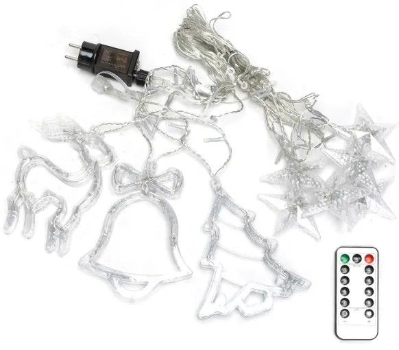 Aigostar - Catena di luci natalizie per esterni a LED RGBY, 120 LED / 6 W / 230 V / 8 funzioni, 3x0,6 m, IP44 + telecomando