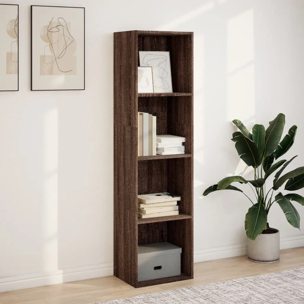 Libreria rovere marrone 40x30x152 cm in legno multistrato