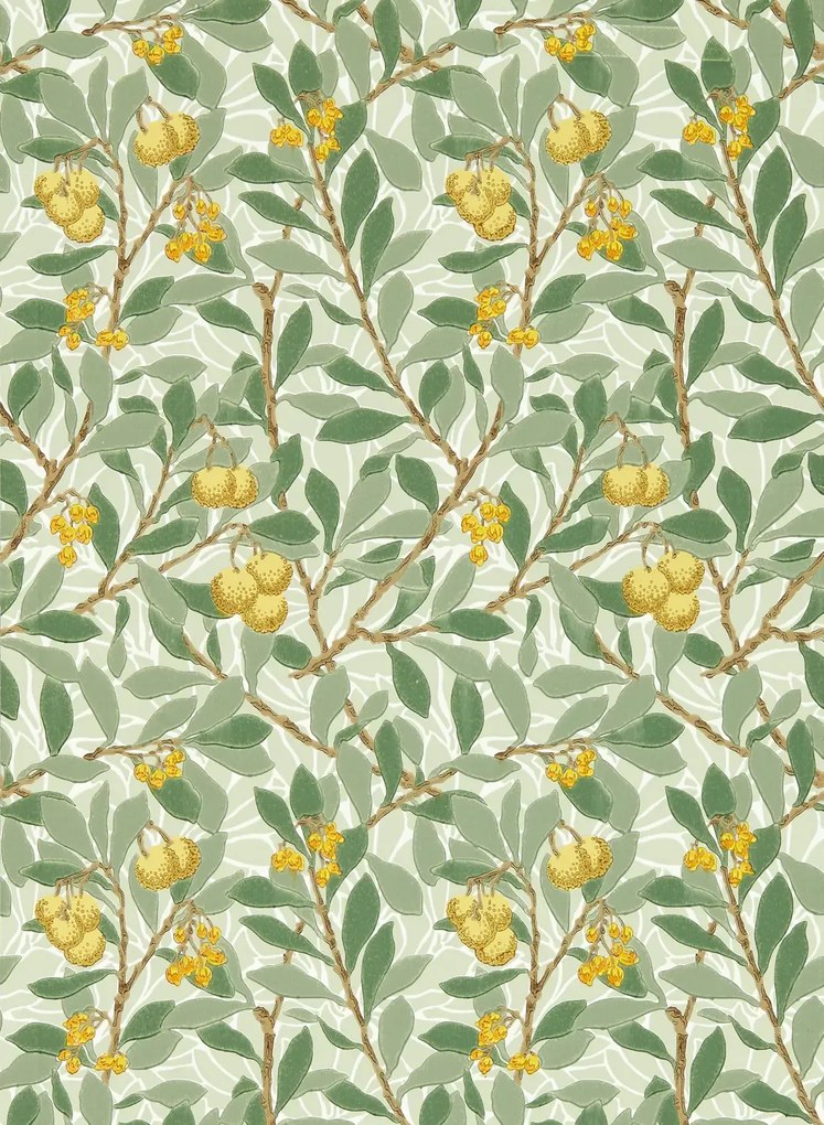 Morris & Co Carta da parati Arbutus - Sage/ Lemon