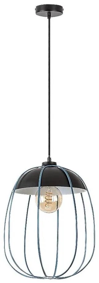 Rabalux 72024 - Lampadario a sospensione con filo SVENS 1xE27/60W/230V nero/blu